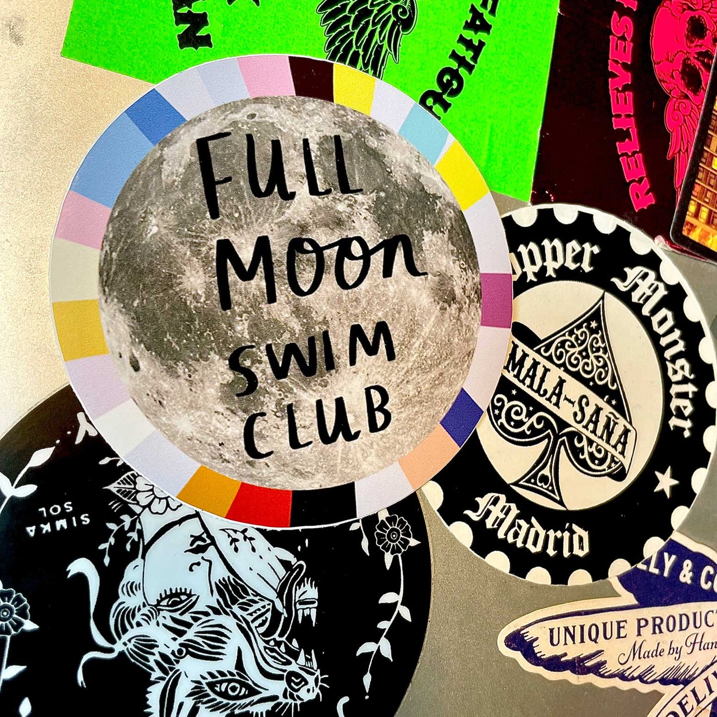 Full Moon Swim Club vinyl sticker