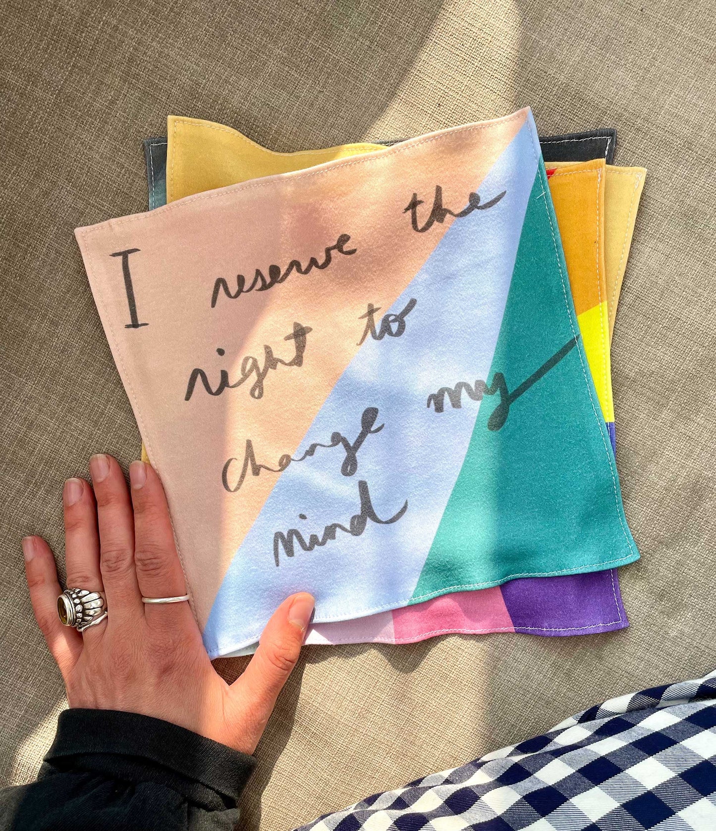I reserve the right to change my mind organic cotton handkerchief