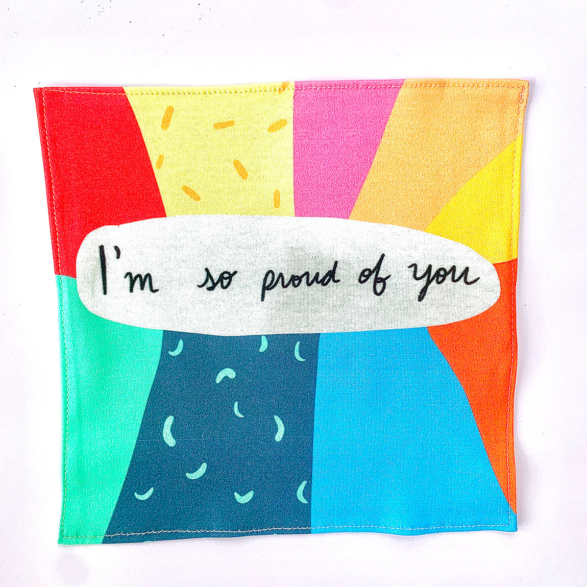 I'm so proud of you organic cotton handkerchief