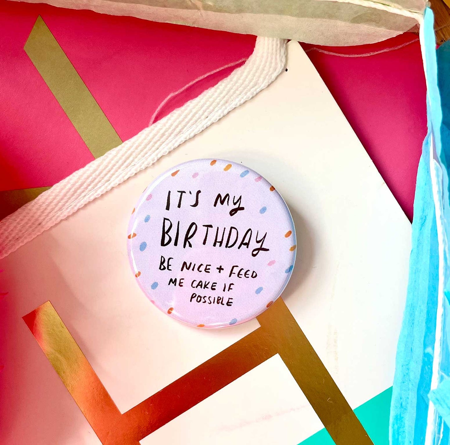 Mini feminist/ in retrograde/ on a journey badge