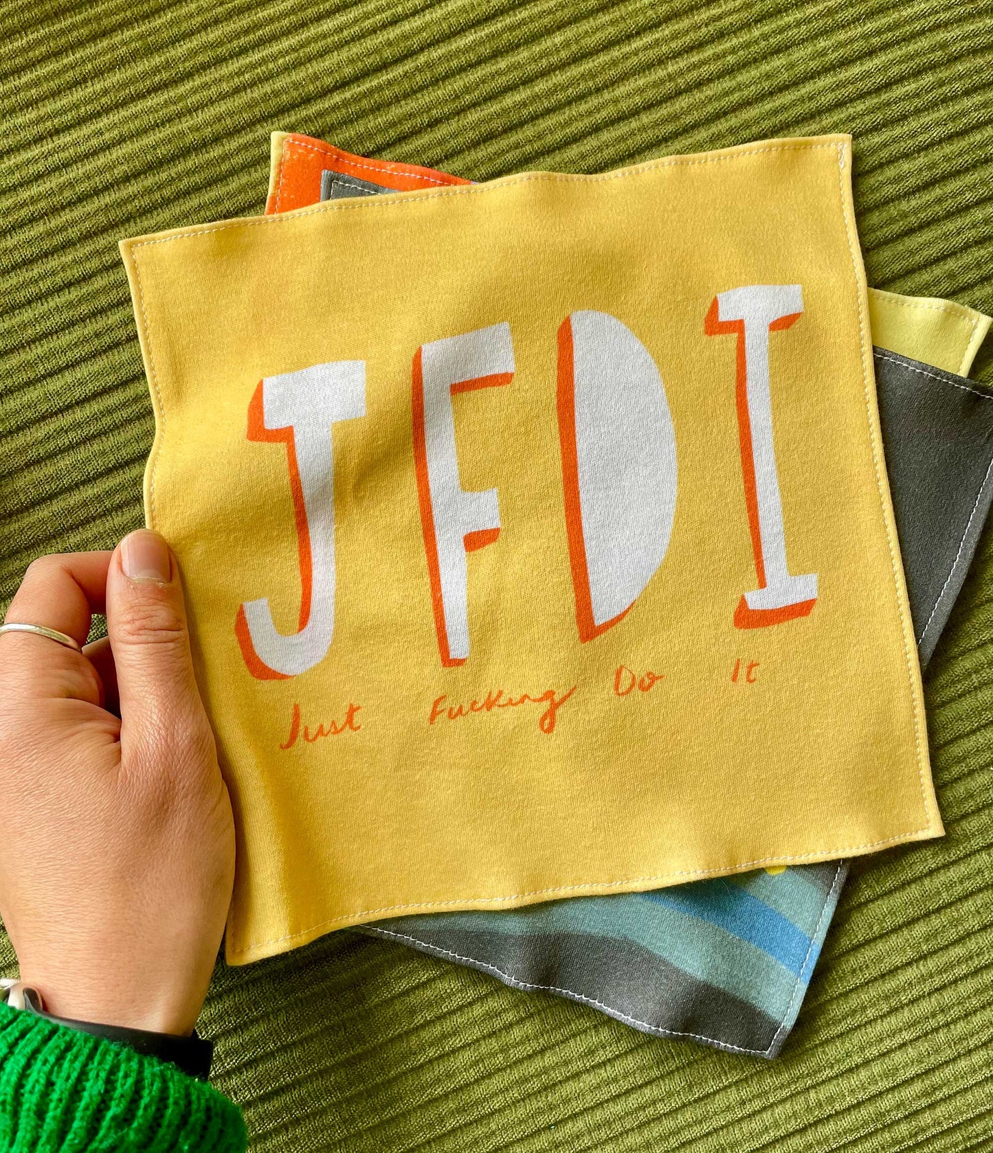 Just f8cking do it organic cotton handkerchief