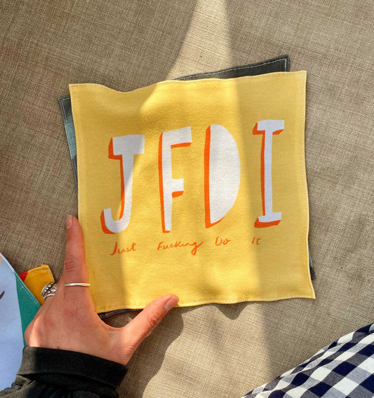 Just f8cking do it organic cotton handkerchief