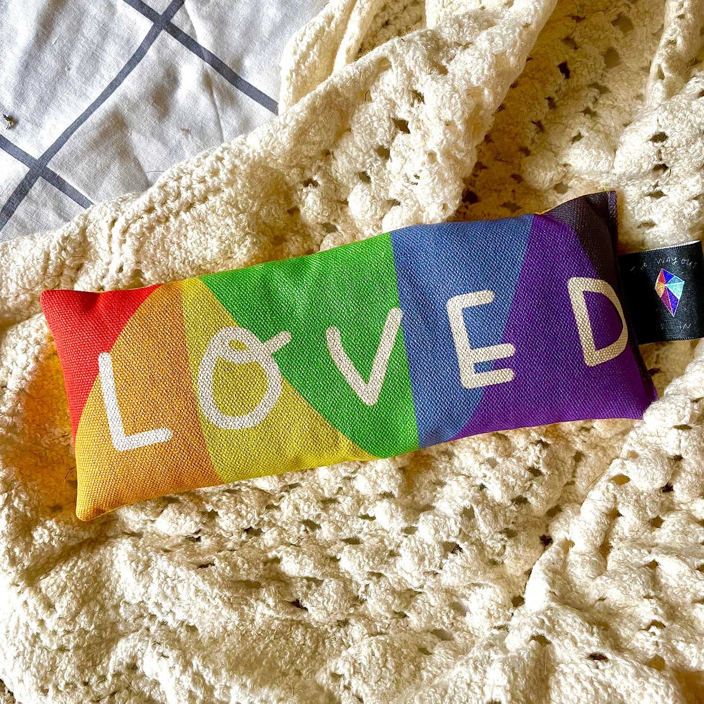 LOVED affirmation Handmade Lavender Bag: for zen, meditation deep sleep and yoga. LGBTQ edition for pride
