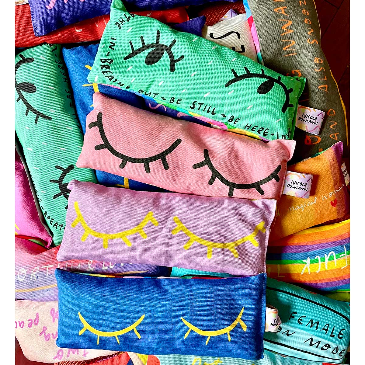 Violet Handmade Lavender Bag with friendly eyes: for zen, meditation deep sleep and yoga