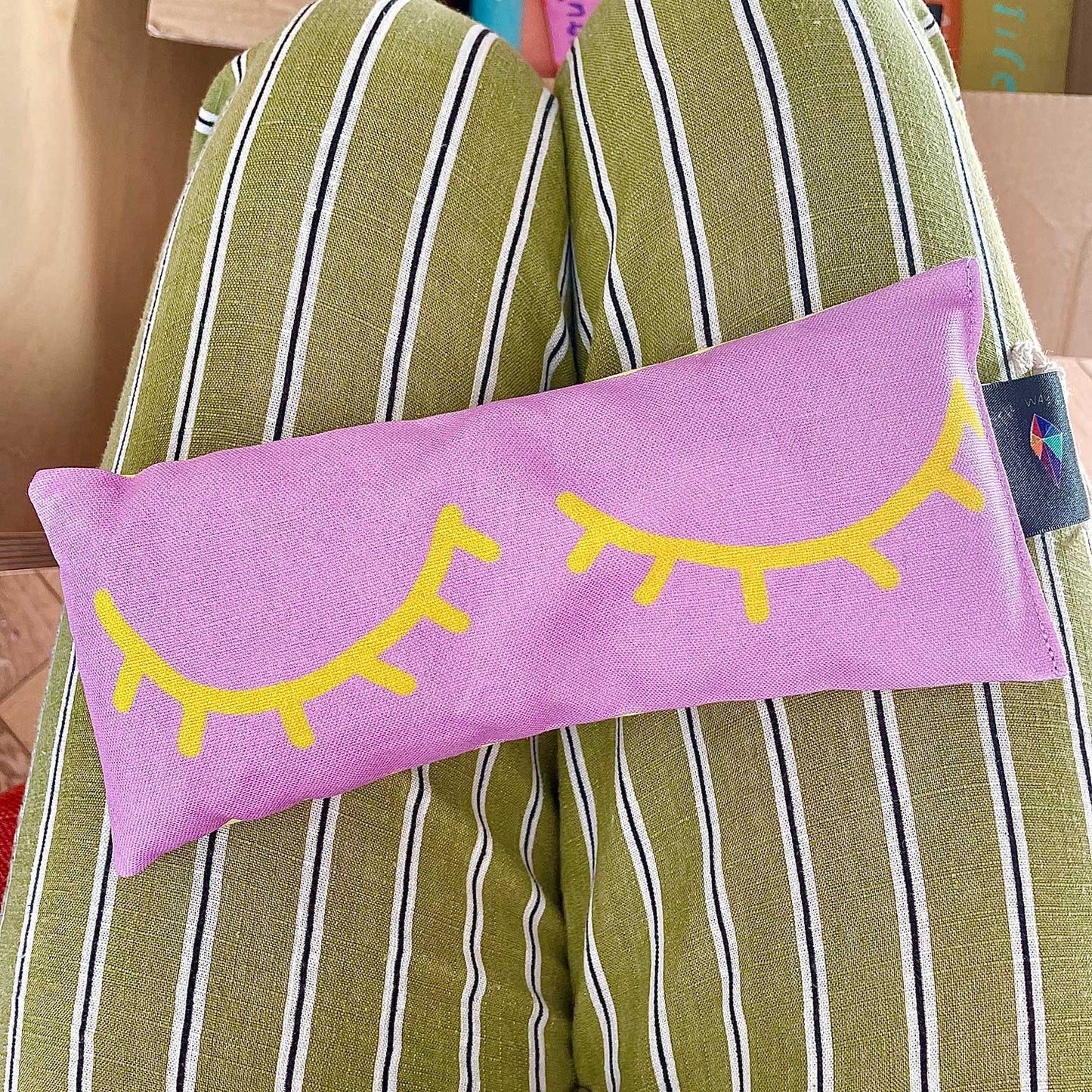 Violet Handmade Lavender Bag with friendly eyes: for zen, meditation deep sleep and yoga