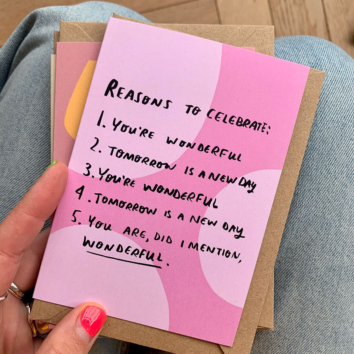 Reasons to celebrate card