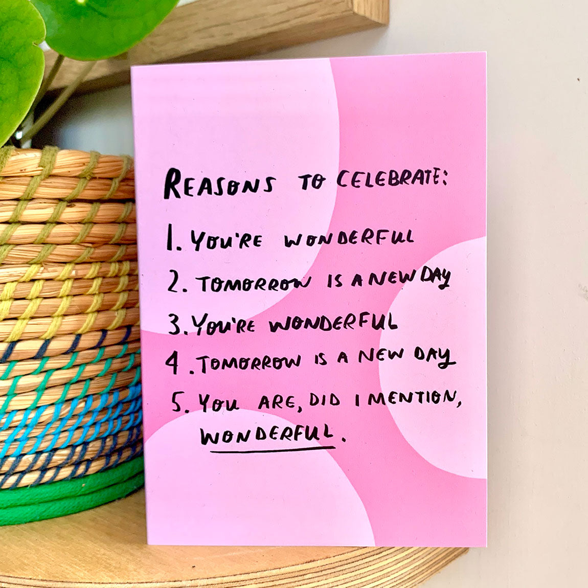 Reasons to celebrate card