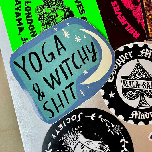Yoga & Witchy Shit Vinyl Sticker