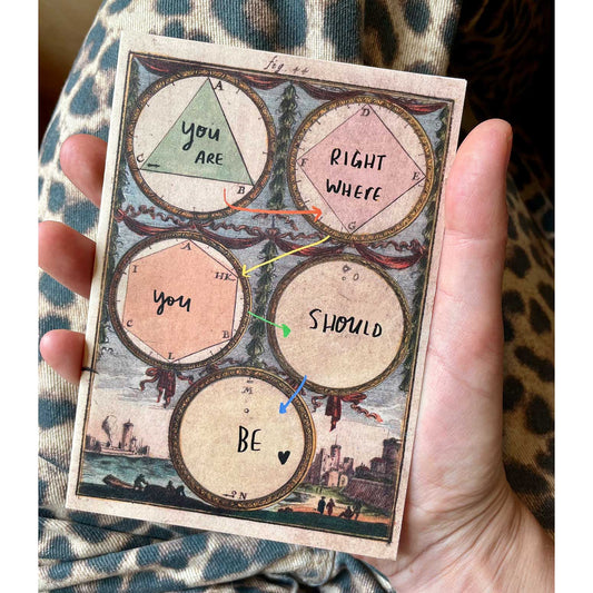 You are right where you should be card