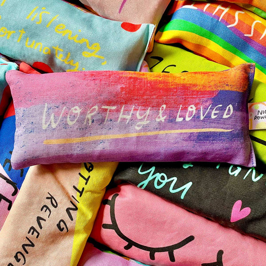 WORTHY & LOVED Handmade affirmation Lavender Bag: for zen, meditation deep sleep and yoga