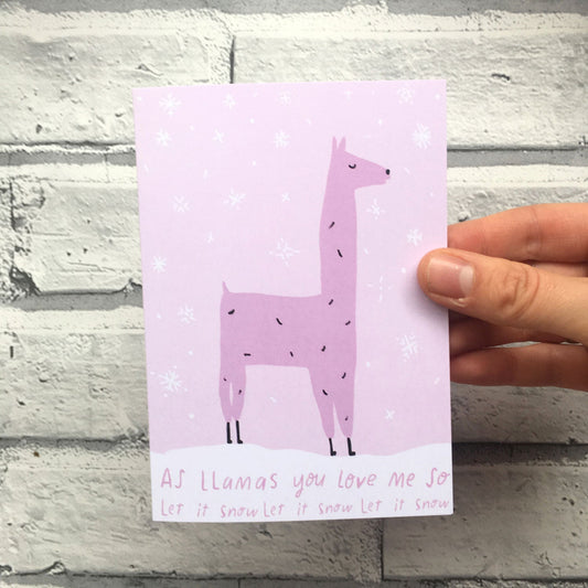 Llamas holiday card