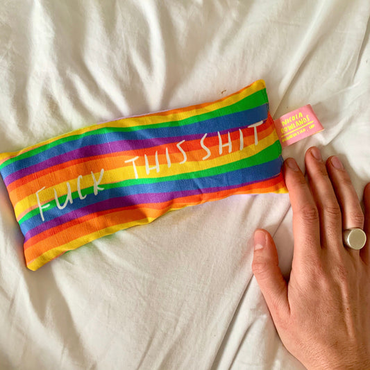 Handmade Lavender Bag: sweary rainbow