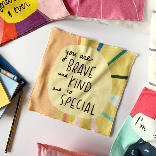 Brave and Kind organic cotton handkerchief