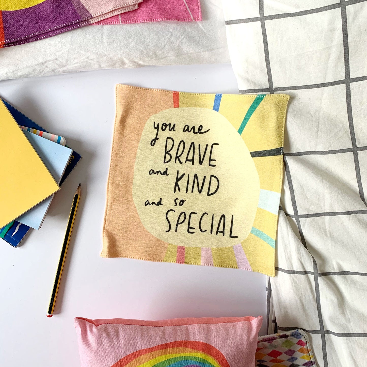 Brave and Kind organic cotton handkerchief