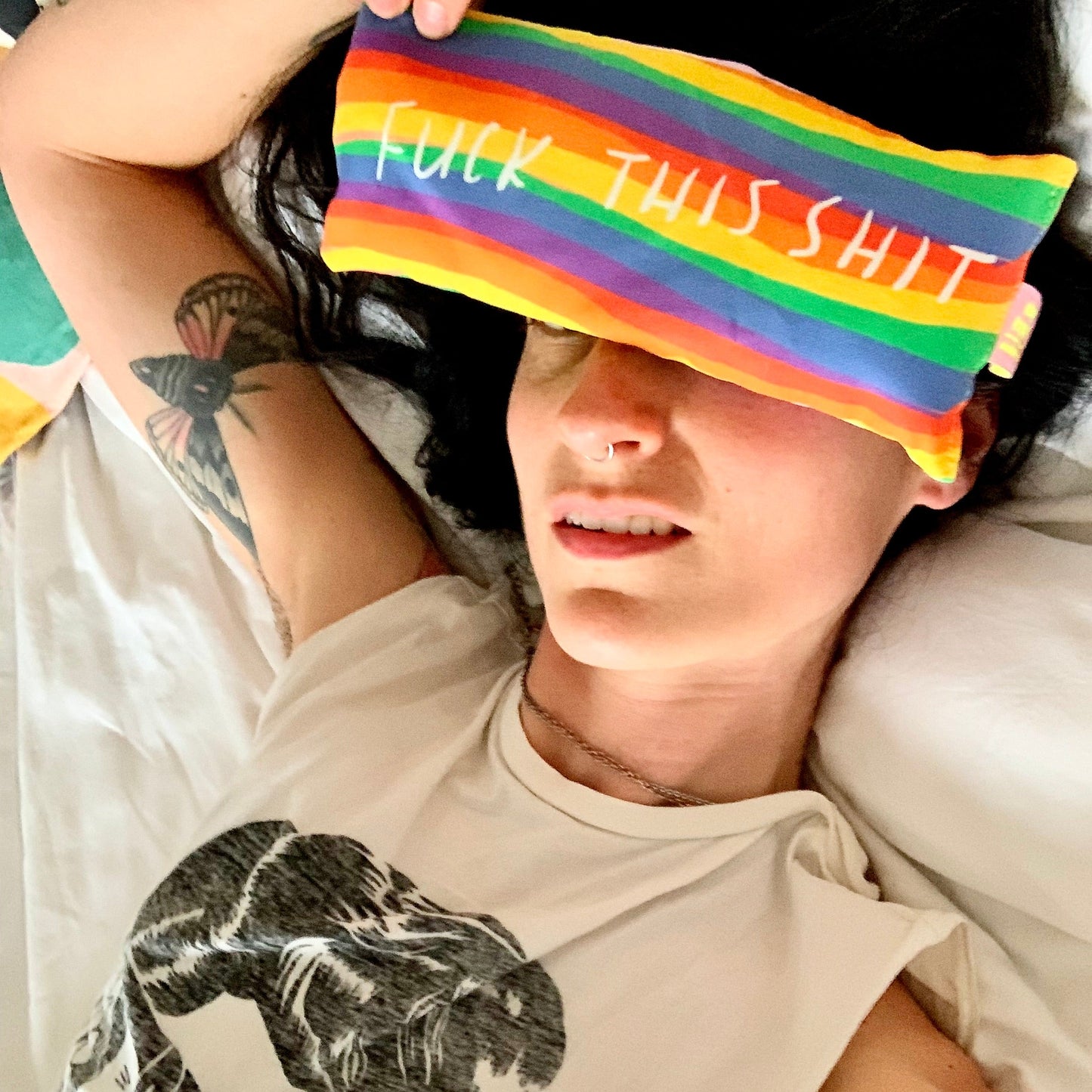 Handmade Lavender Bag: sweary rainbow