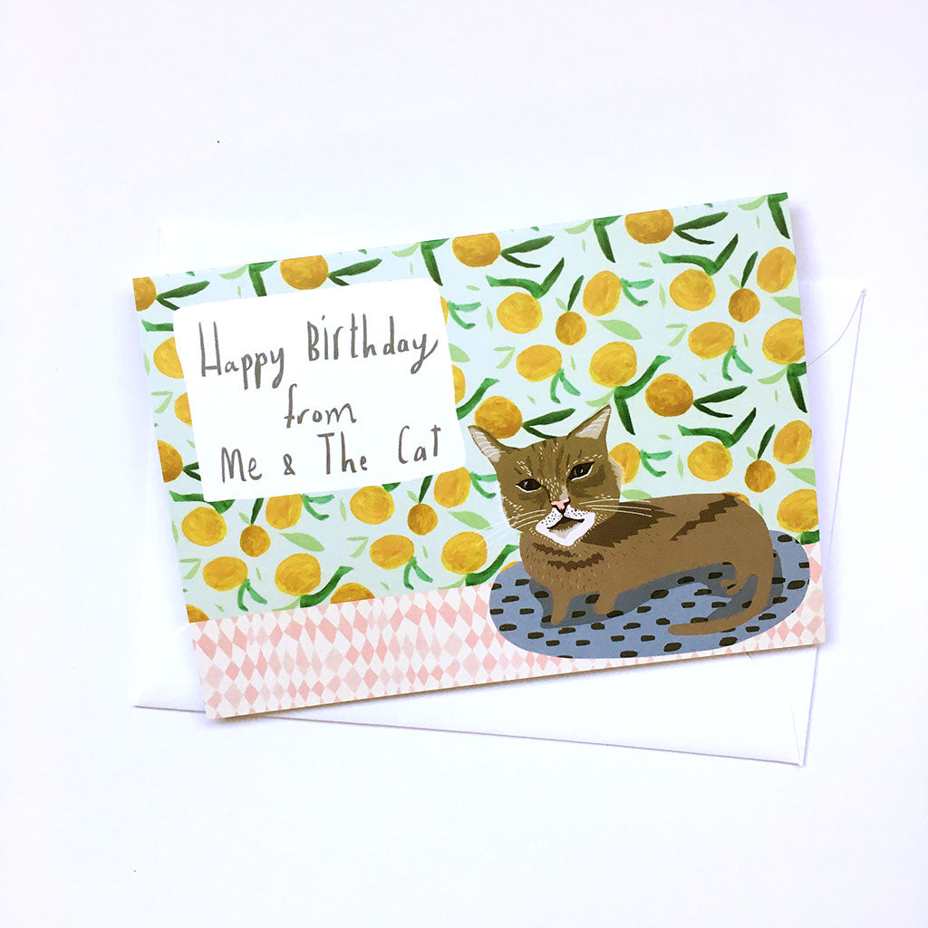 Happy Birthday from me & The Cat card
