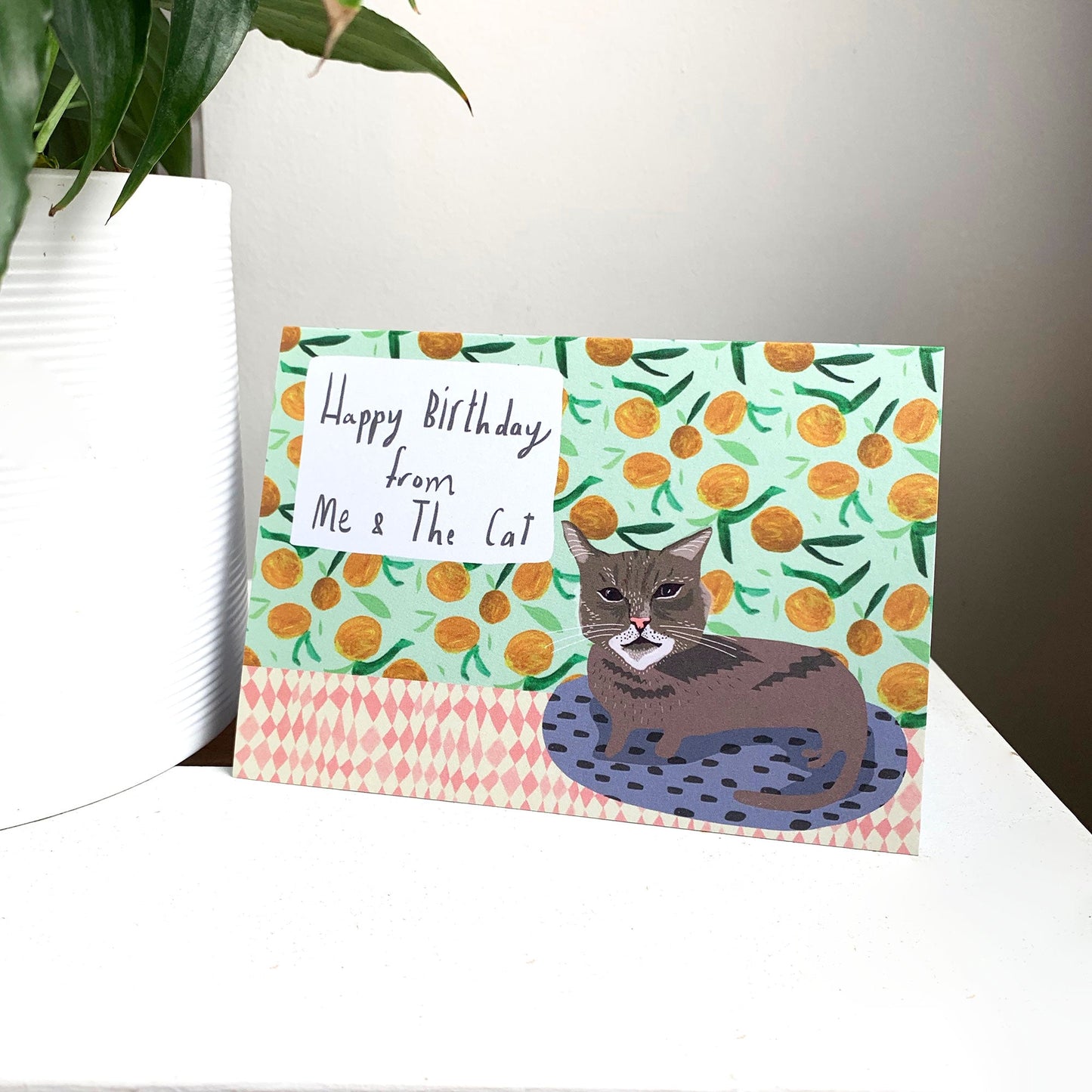 Happy Birthday from me & The Cat card