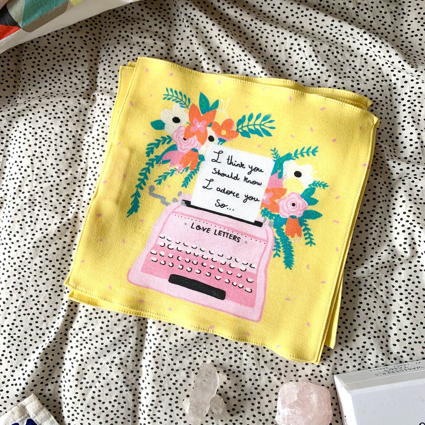 Organic cotton handkerchief Special Edition Nicola x Nicola collaboration Typewriter