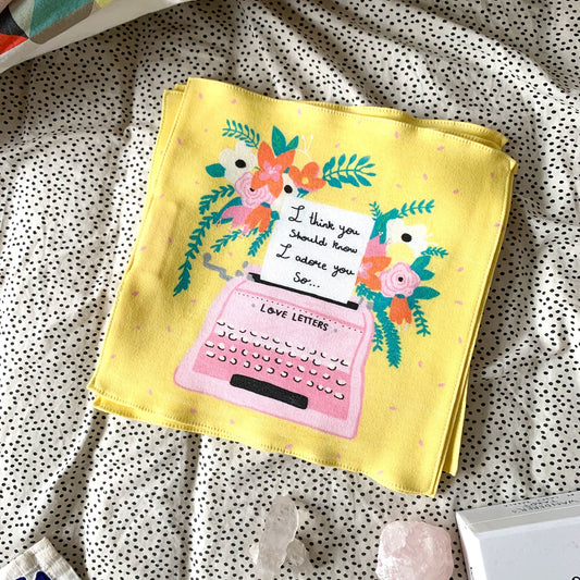 Organic cotton handkerchief Special Edition Nicola x Nicola collaboration Typewriter