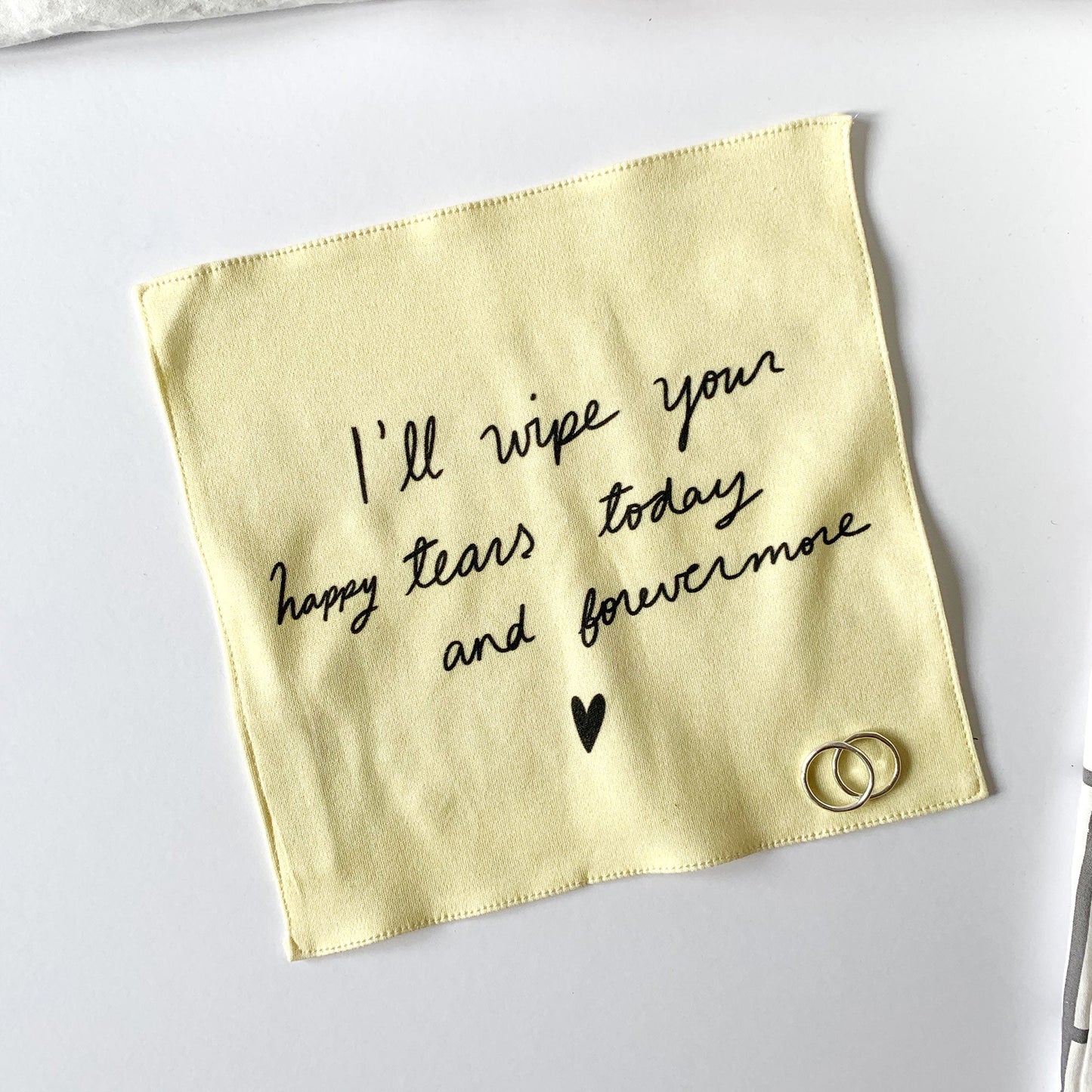 I'll wipe your happy tears organic cotton handkerchief