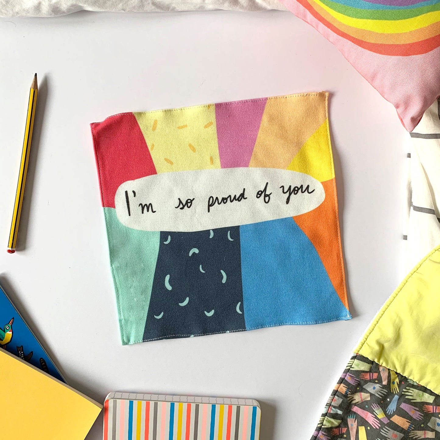 I'm so proud of you organic cotton handkerchief