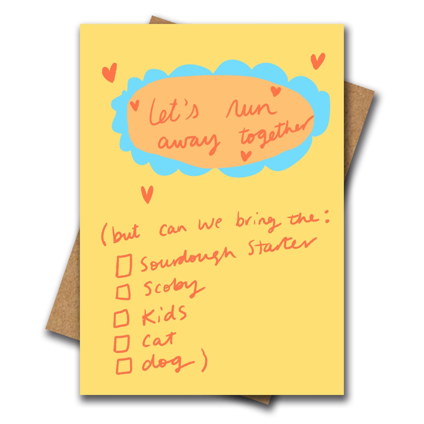 Let's run away together card