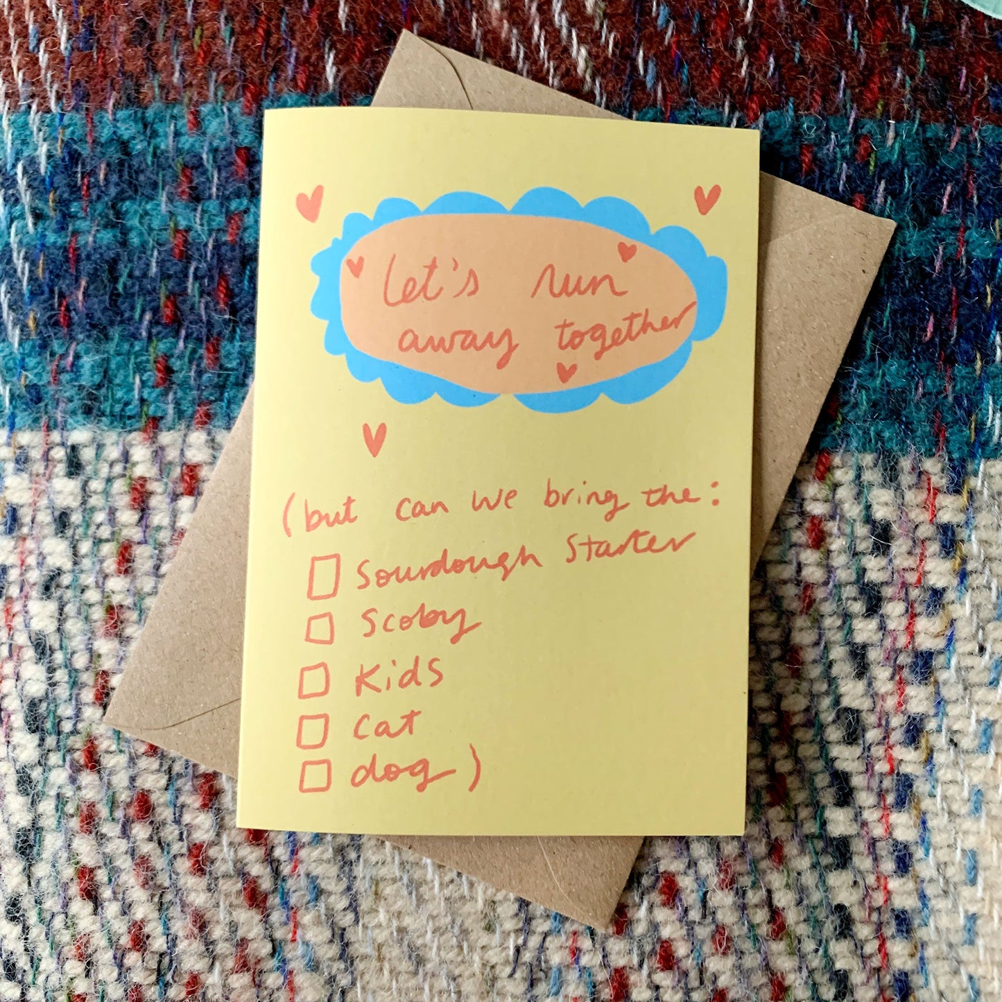 Let's run away together card