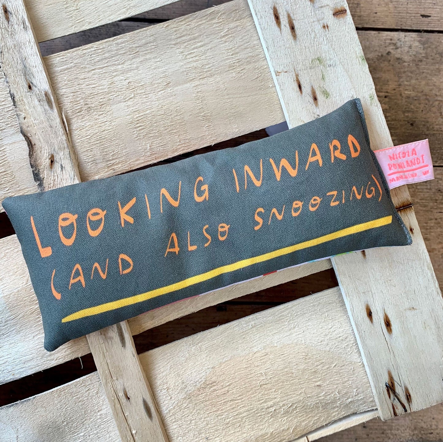 Looking Inward and also snoozing - Handmade Lavender Eye Bag