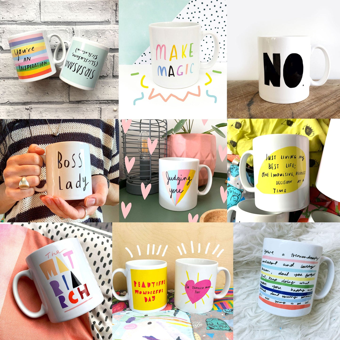 Three mugs of your choice