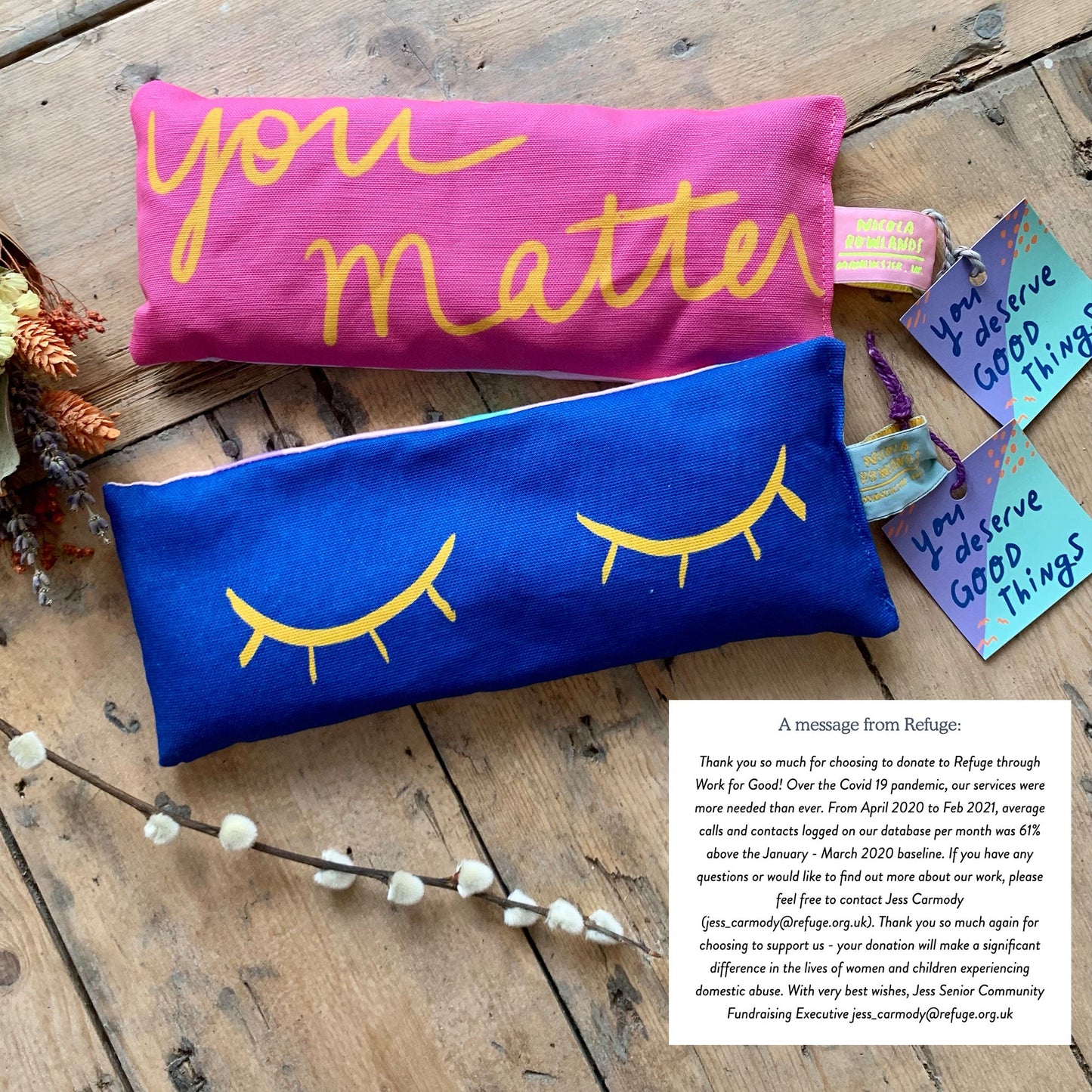 Handmade Lavender Bag: cool blue eyes