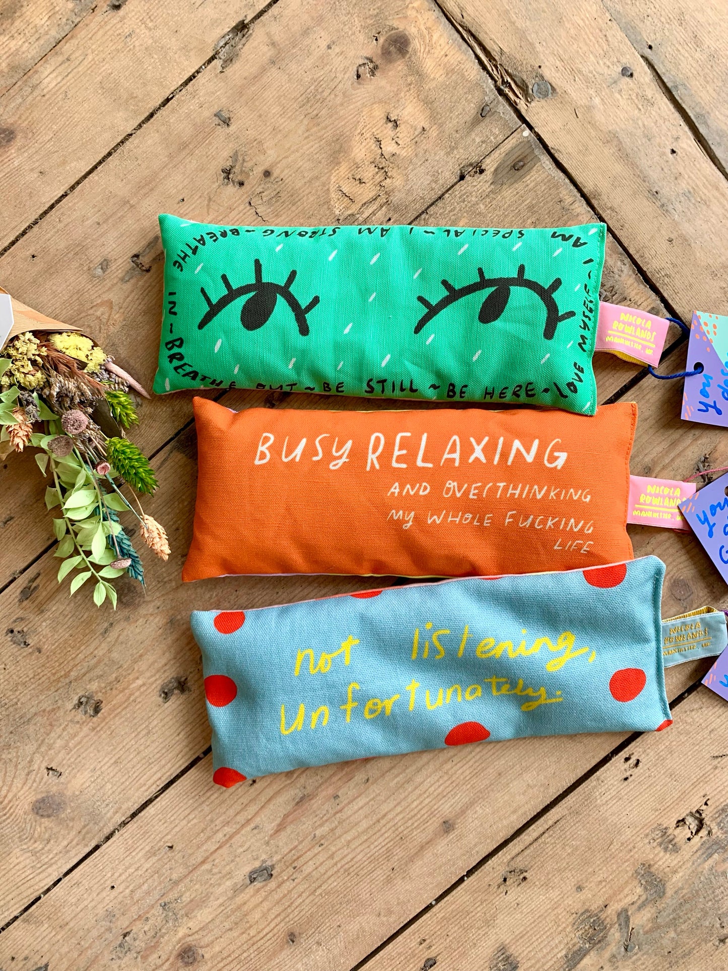 Handmade Lavender Bag: BUSY RELAXING and overthinking