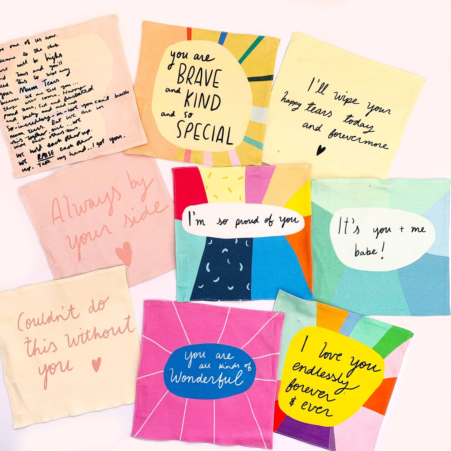 It's ok to feel the feelings organic cotton handkerchief