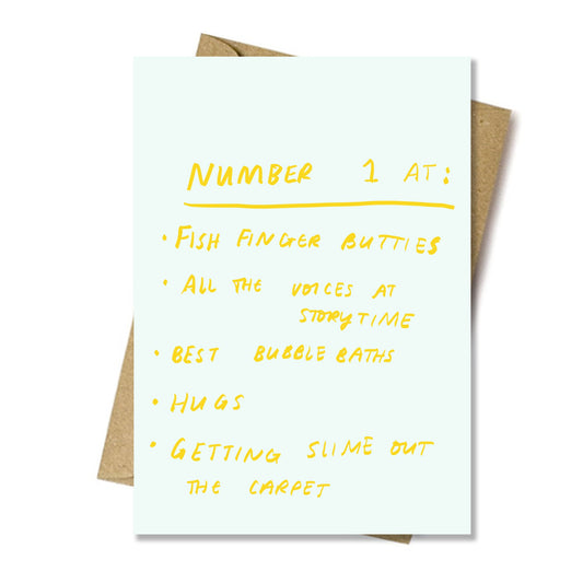 Number one at card