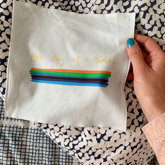 One day at a time organic cotton handkerchief