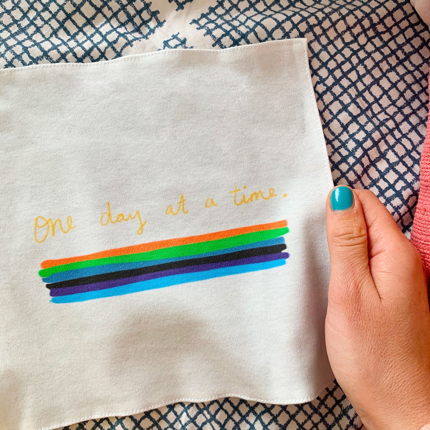 One day at a time organic cotton handkerchief