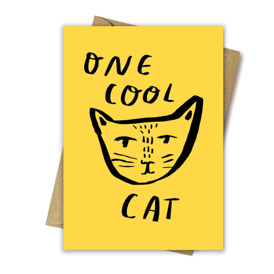 One Cool Cat greeting card