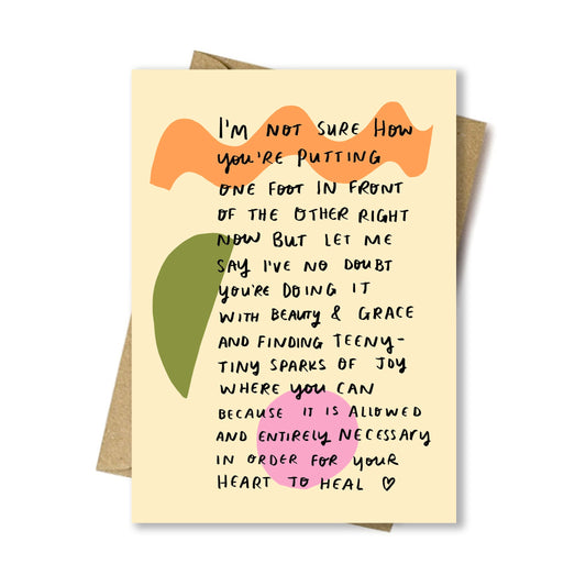 One foot in front of the other card