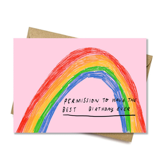 Permission to have a great birthday greeting card