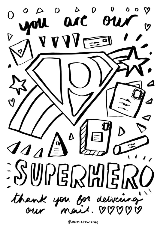 Postal worker Colouring Sheet