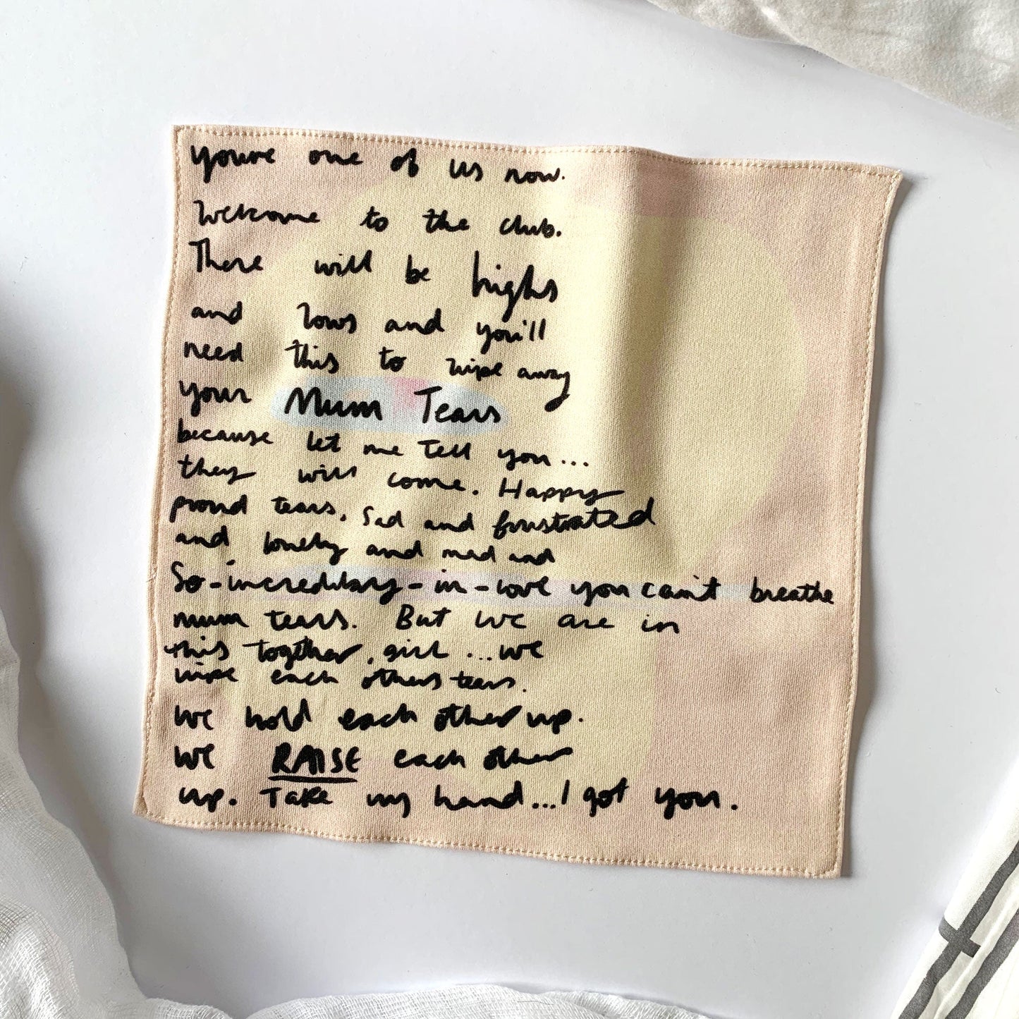 Sisterhood of Motherhood organic cotton handkerchief