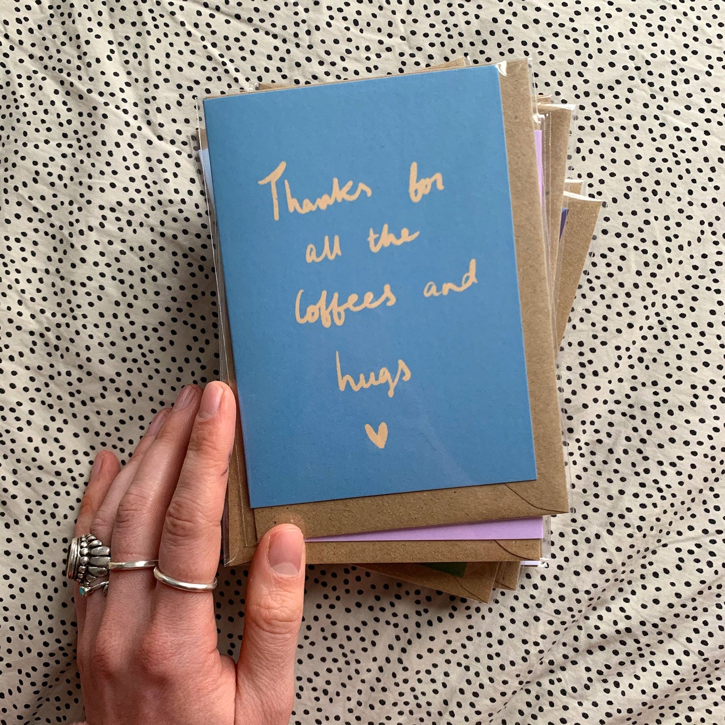 Thanks for the coffees and hugs card