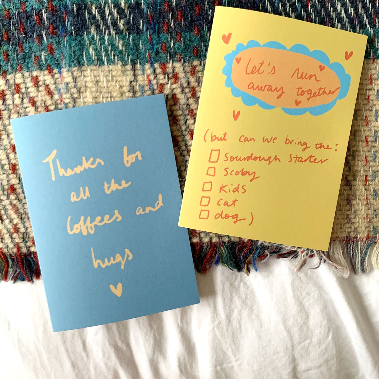 Thanks for the coffees and hugs card