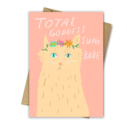 Total Goddess Super-Babe greeting card