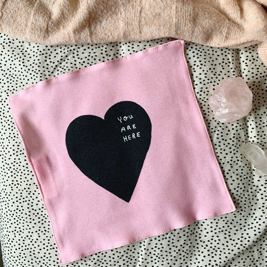 Organic cotton handkerchief Special Edition Nicola x Nicola collaboration YOU ARE HERE