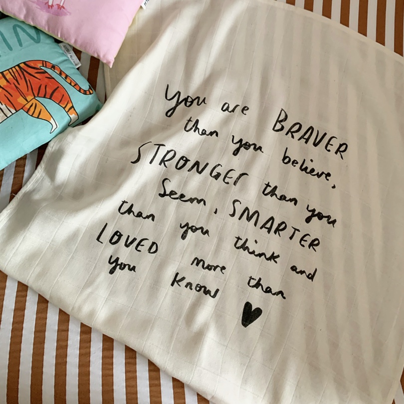 Braver than you think bamboo + organic cotton baby muslin cloth
