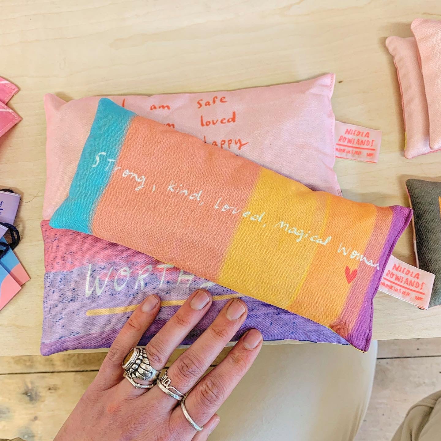 Handmade affirmation Lavender Bag: strong loved magical Woman. for zen, meditation deep sleep and yoga
