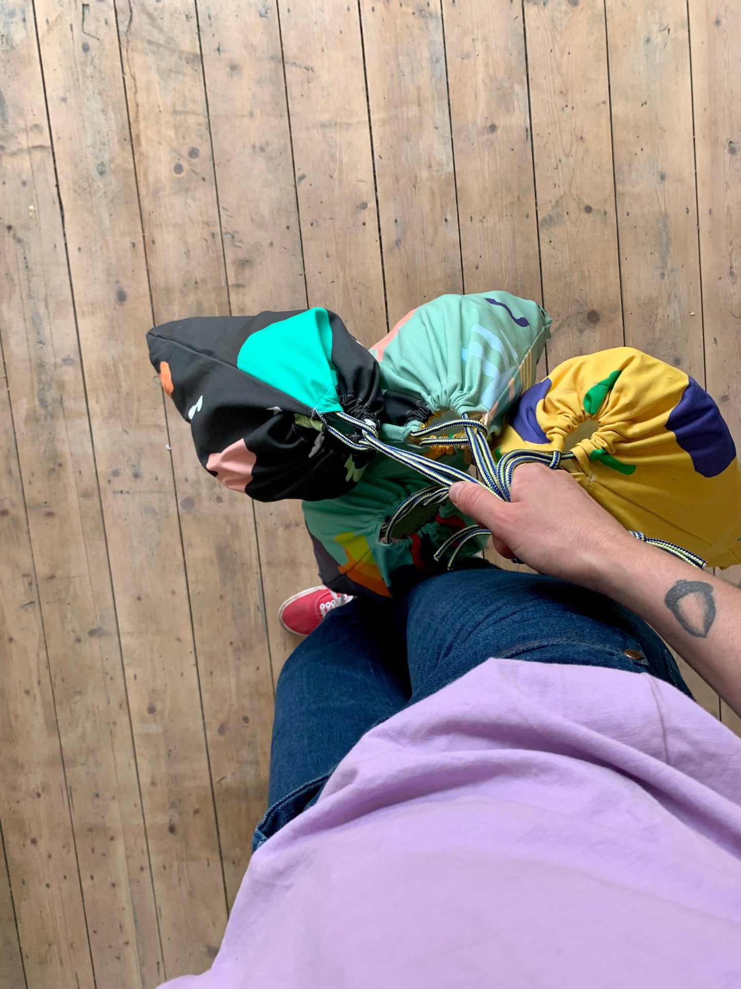 Totally Rad rope drawstring bag