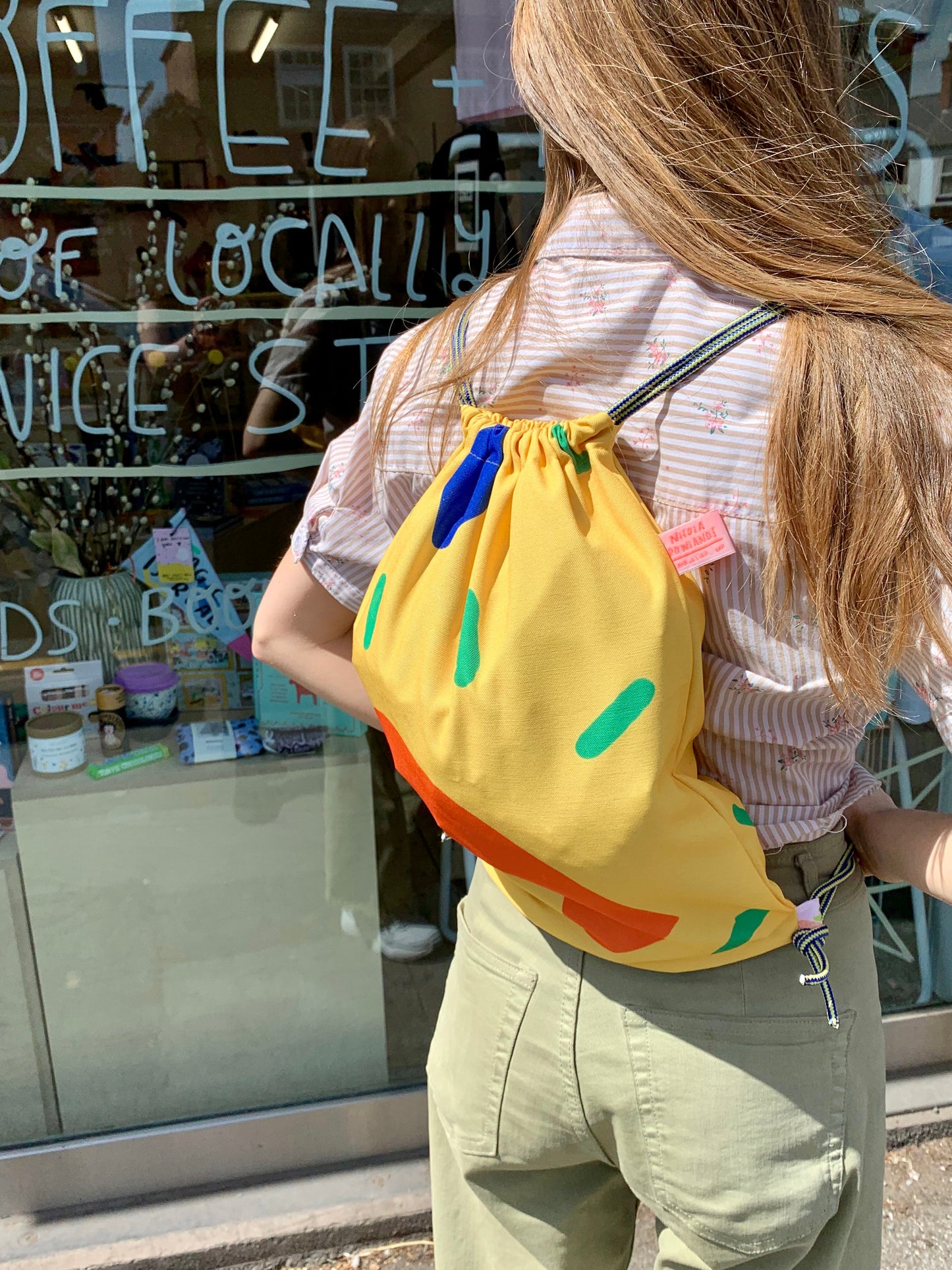 Totally Rad rope drawstring bag