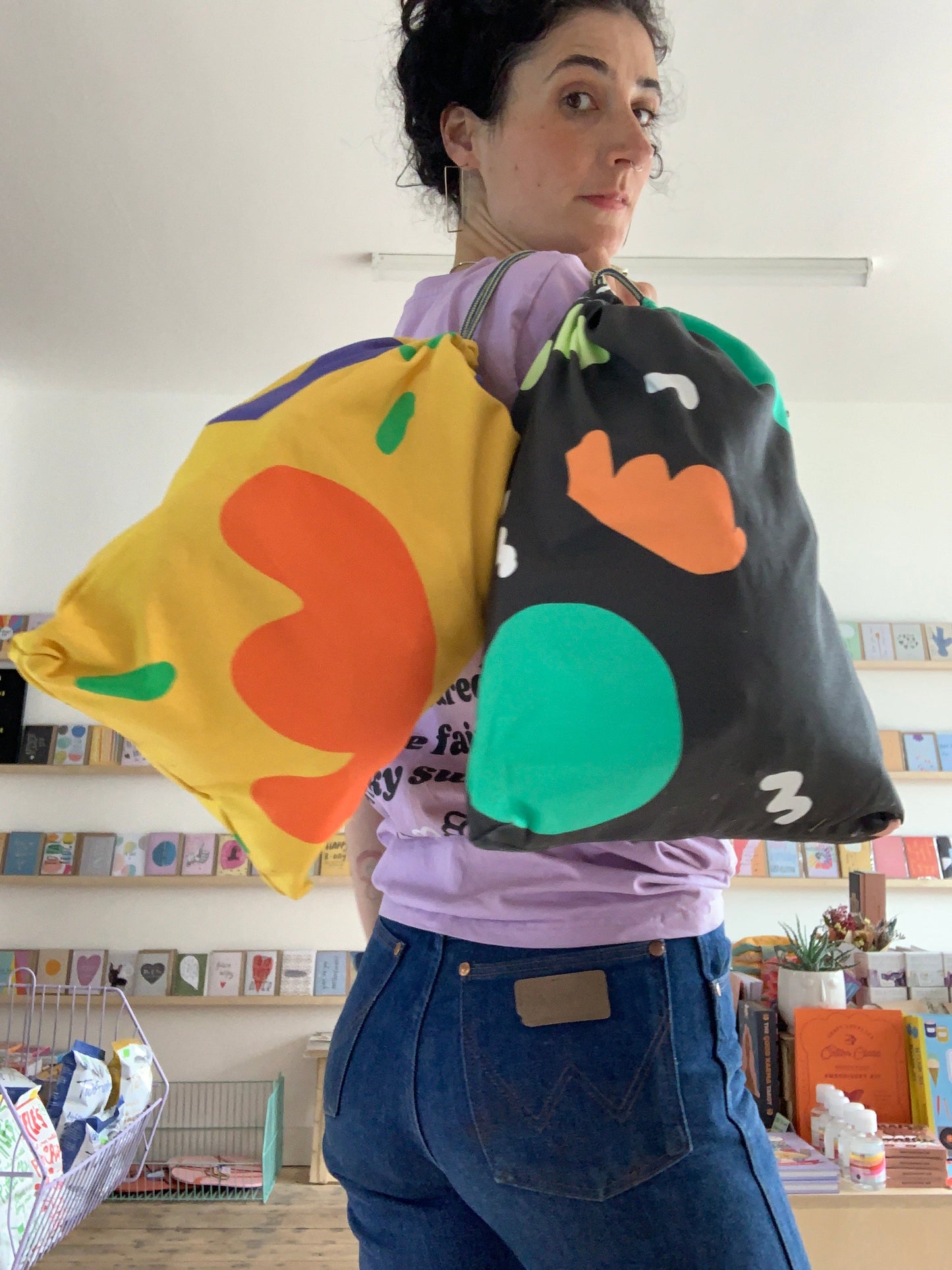 Totally Rad rope drawstring bag