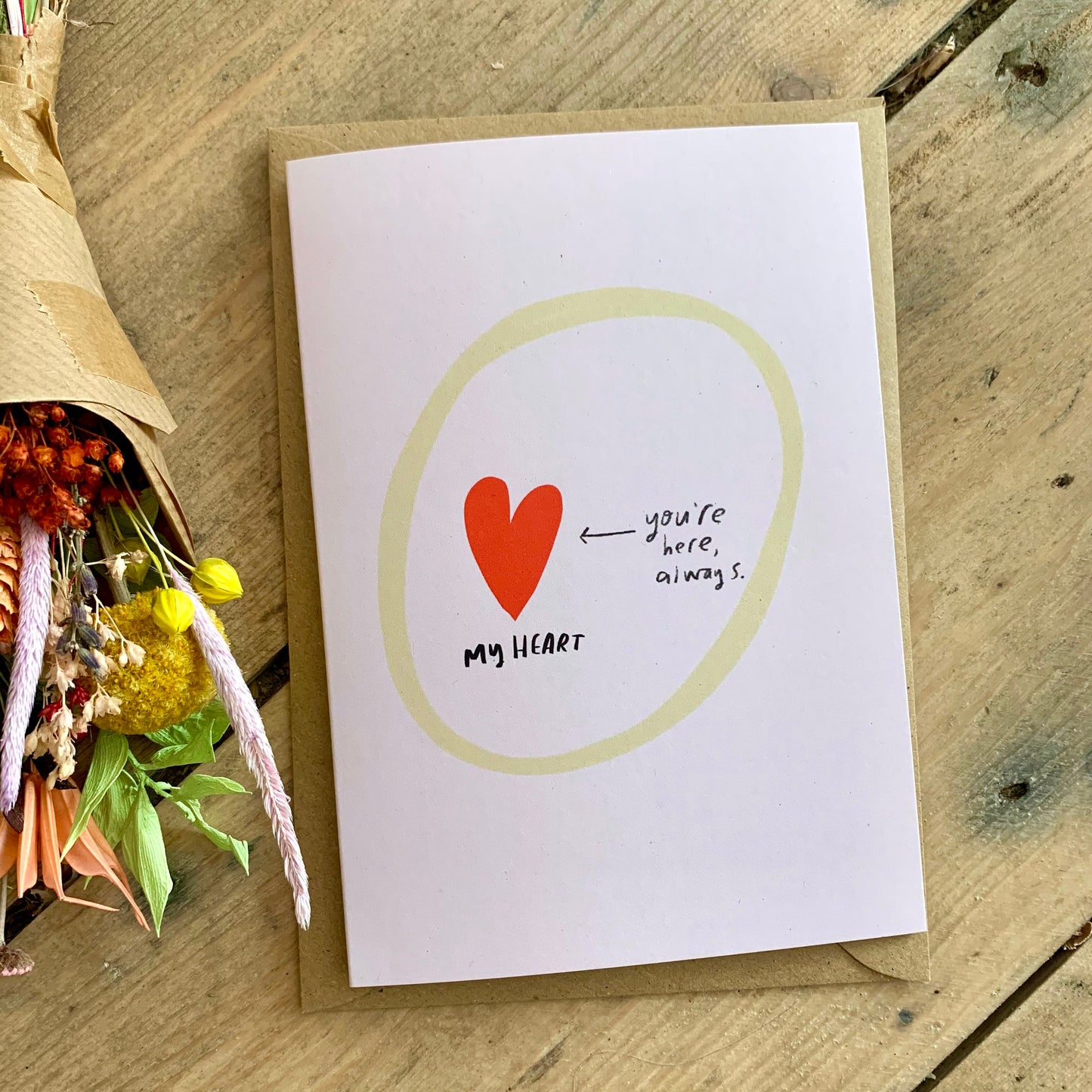 Here in my heart card